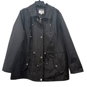 Charter Club Black Water Resistant Anorak Jacket Size XXL
